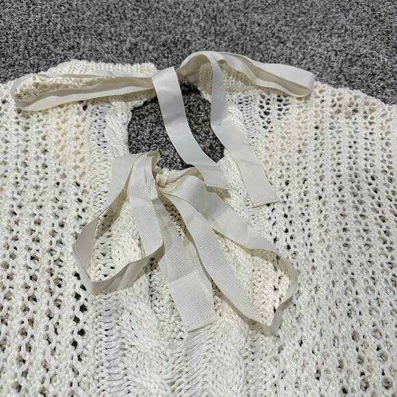 New with tags, VENUS Bow Tie Crochet Sweater, Cream, Size XL - Picture 7 of 15